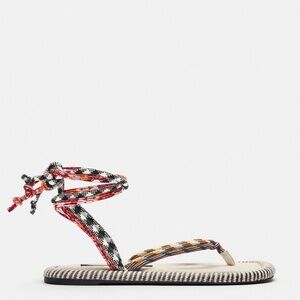 NWOT Zara lace up tie sandals